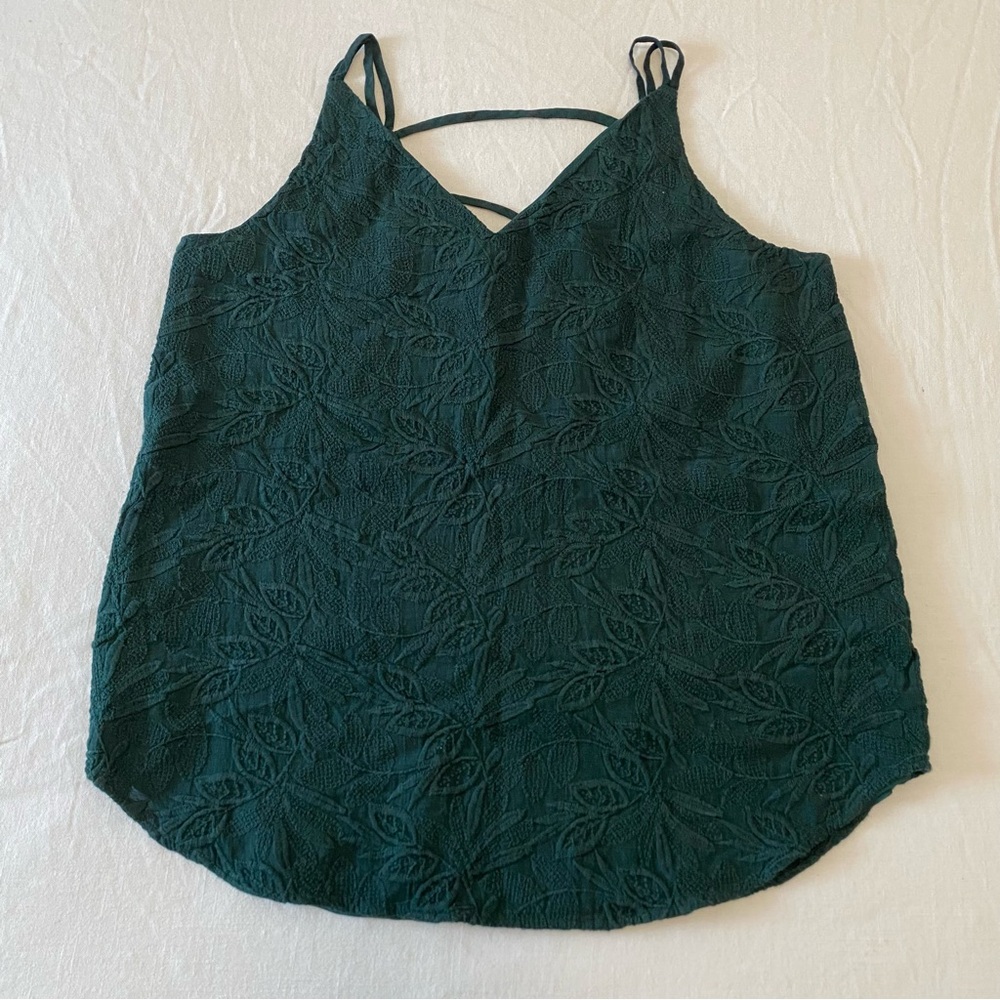 LOFT Forest Green Sleeveless Blouse